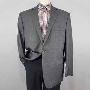 Lauren Ralph Lauren Men's‎ Sport Coat Blazer Two Button Gray Shark Skin Wool 46R
